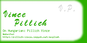 vince pillich business card